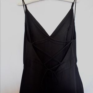 ASOS black cross back prom dress